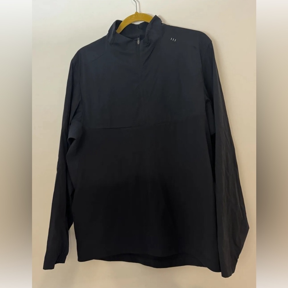 Lululemon 1/4 Zip Medium Men Navy Long Sleeve Lightweight Stretch Gym Run Pocket